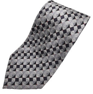Andrew Fezza Silver Geometric Silk Necktie - Like New